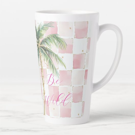 Tasse Latte Chic Carré Gold Palm Tree Leopard (Droite)