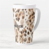 Tasse Latte Chic Cream Brown Leopard Poster de animal Annivers (Angle droit)