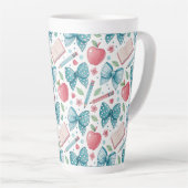 Tasse Latte Chic Girly Pattern Teacher (Angle droit)