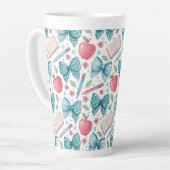 Tasse Latte Chic Girly Pattern Teacher (Angle gauche)