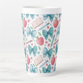 Tasse Latte Chic Girly Pattern Teacher (Devant)