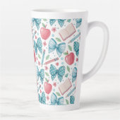Tasse Latte Chic Girly Pattern Teacher (Droite)