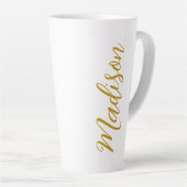 Tasse Latte Chic Gold Ajouter Votre Nom Script manuscrit Perso (Angle droit)