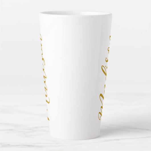 Tasse Latte Chic Gold Ajouter Votre Nom Script manuscrit Perso (Devant)