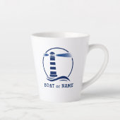 Tasse Latte Chic Lighthouse avec votre bateau ou nom 2 côté (Droite)