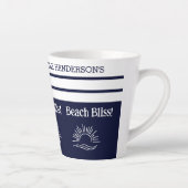 Tasse Latte Chic Navy Blue Stripes Nautical Beach House (Droite)