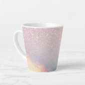 Tasse Latte Chic Parties scintillant rose Iridescente Dégradé  (Angle gauche)