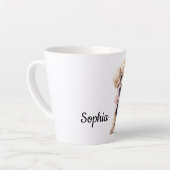 Tasse Latte Chic Poodle en rose et bleu (Angle gauche)