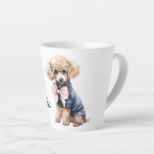 Tasse Latte Chic Poodle en rose et bleu (Angle droit)