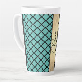 Tasse Latte Chic Qutrefoil Giraffe Imprimer Personnalisé (Angle gauche)