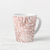 Tasse Latte Chic Rose Gold Leopard Cheetah Poster de animal (Angle droit)