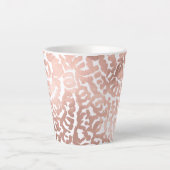 Tasse Latte Chic Rose Gold Leopard Cheetah Poster de animal (Devant)