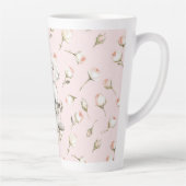 Tasse Latte Chic rose mignon lapin Rose Floral (Droite)