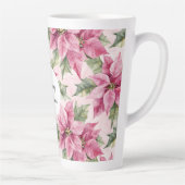 Tasse Latte Chic rose Poinsettia Fleurs Noël (Droite)
