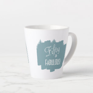 Tasse Latte Chic Script Paint Smear Cinquante et FABULEUX Anni