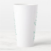 Tasse Latte Chic Seafoam Green Nom manuscrit Script personnali (Devant)