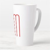 Tasse Latte Chic Unique Monogramme Rouge Blanc Plaine Simple (Angle droit)