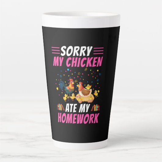 Tasse Latte Chicken Lover | My Chicken Ate My Homework (Devant)