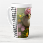 Tasse Latte Chicots mignons et fleurs Printemps (Angle gauche)