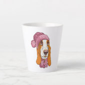 Tasse Latte chien Basset Hound race en tricot casquette (Devant)