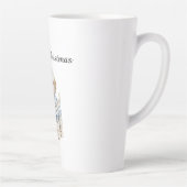 Tasse Latte Chien blanc en Sweat Bleu Noël (Droite)