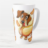 Tasse Latte Chien chaud Dachshund (Angle droit)