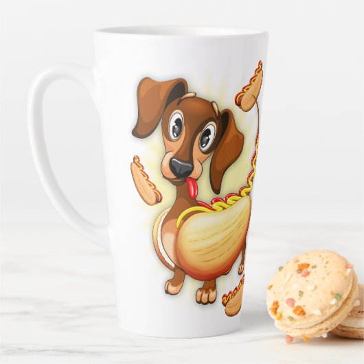 Tasse Latte Chien chaud Dachshund (En situation)