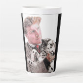 Tasse Latte Chien Dalmatien Chien mignon Poignée Noir Blanc Mu (Devant)