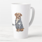 Tasse Latte Chien dans la veste Denim bleu (Angle droit)