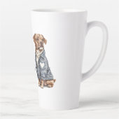 Tasse Latte Chien dans la veste Denim bleu (Droite)