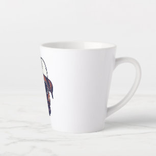 Tasse Latte Chien de boîte portant blanc rouge bleu
