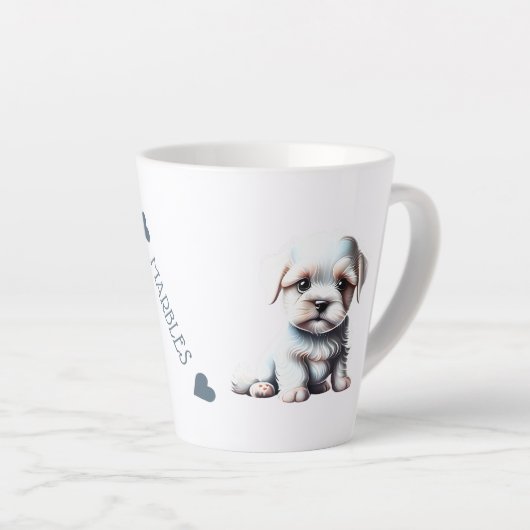 Tasse Latte Chien de Chien de Chien de Chien Maltais customisé (Angle droit)