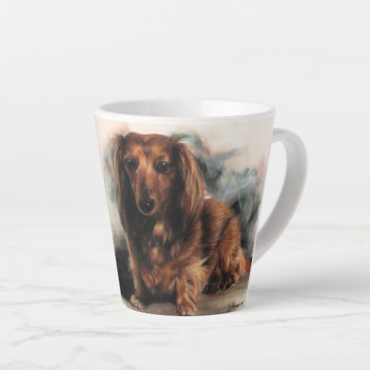 Tasse Latte Chien de Dachshund (Angle droit)