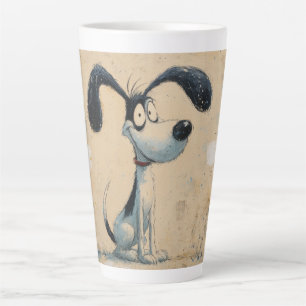 Tasse Latte Chien de dessin animé drôle – Art de chien mignon