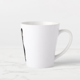 Tasse Latte Chien de taureau français à Tuxedo portant des lun