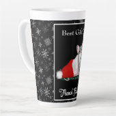 Tasse Latte Chien de taureau français dans le Casquette de Pèr (Angle gauche)