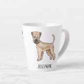 Tasse Latte Chien De Terrier Roulé Avec Un Nom Personnalisé (Angle droit)
