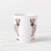 Tasse Latte Chien De Terrier Roulé Avec Un Nom Personnalisé (Devant)