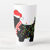 Tasse Latte Chien écossais de Noël avec lumières (Devant)