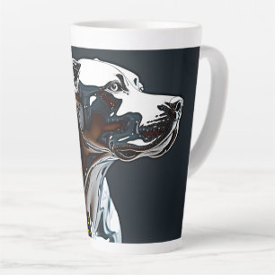 Tasse Latte Chien en Chrome Brillant