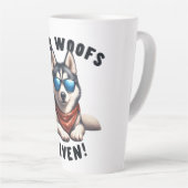 Tasse Latte Chien Husky Cool Zéro Aboiements Donnés (Angle droit)
