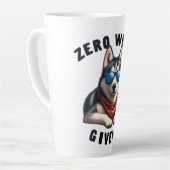 Tasse Latte Chien Husky Cool Zéro Aboiements Donnés (Angle gauche)