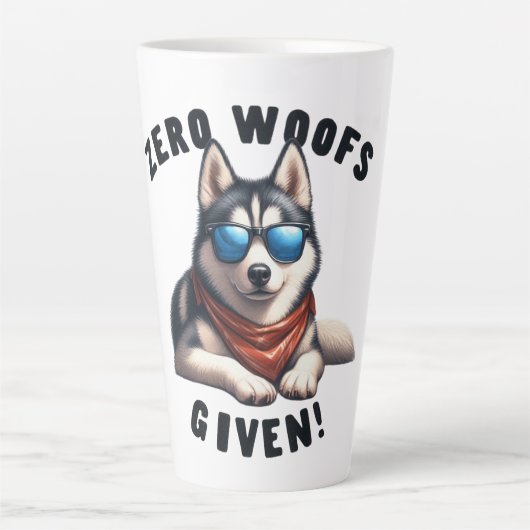 Tasse Latte Chien Husky Cool Zéro Aboiements Donnés (Devant)