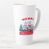 Tasse Latte Chien Joyeux Noël Blanc Berger Fête GSD Fun (Angle droit)