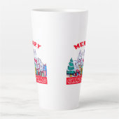 Tasse Latte Chien Joyeux Noël Blanc Berger Fête GSD Fun (Devant)