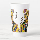Tasse Latte Chien portant un costume : Art numérique (Devant)