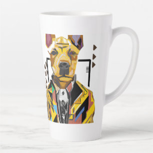 Tasse Latte Chien portant un costume : Art numérique