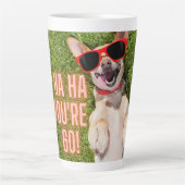 Tasse Latte Chien riant 60e anniversaire (Devant)