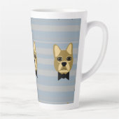 Tasse Latte Chien-taureau Brown, Grilles (Droite)