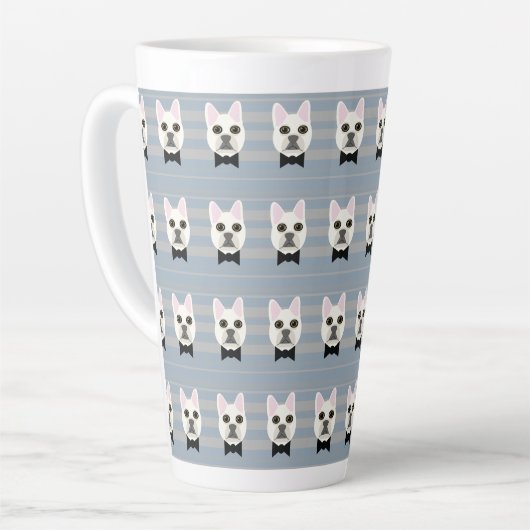 Tasse Latte Chien-taureau français blanc, Grandes (Angle gauche)